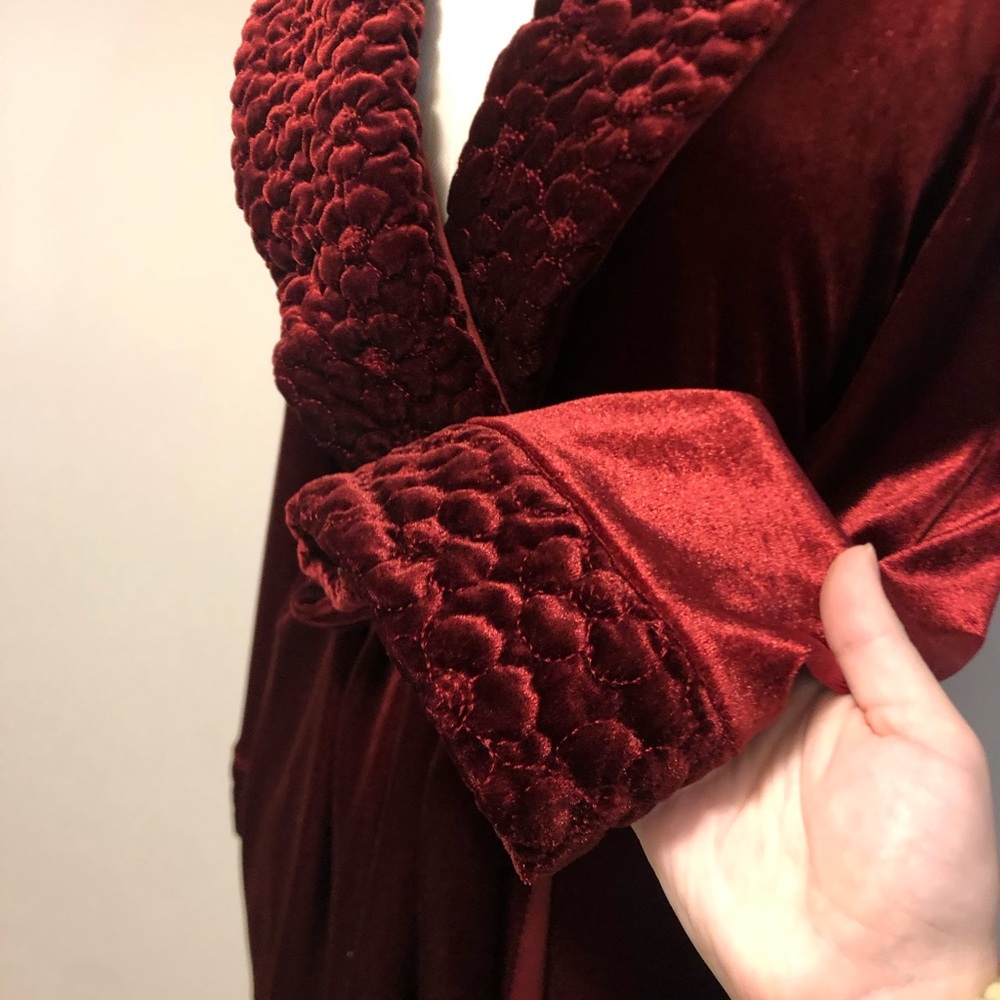 Elegant Velvet Maroon Robe - Picture 3 of 9